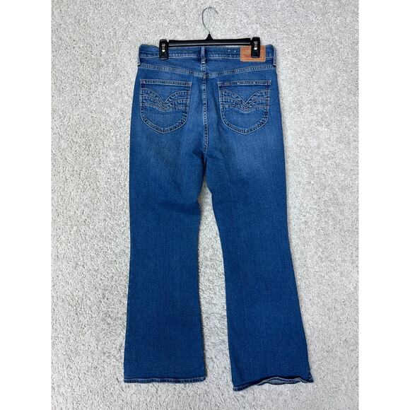 Gap 50th High Rise Flare Jeans Womens 31 S Retro Pockets Medium Wash Stretch - Picture 5 of 14